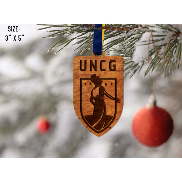 University of North Carolina Greensboro - Ornament - Crafted from Cherry or Maple Wood Ornament LazerEdge 