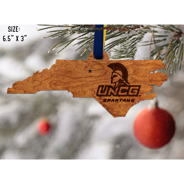 University of North Carolina Greensboro - Ornament - Crafted from Cherry or Maple Wood Ornament LazerEdge 