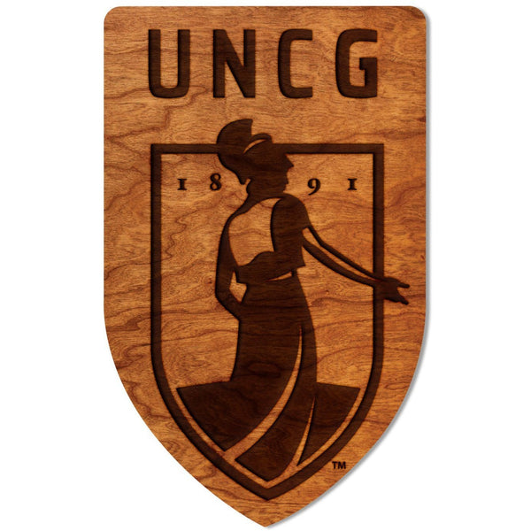 University of North Carolina Greensboro - Wall Hanging - Crafted from Cherry or Maple Wood Wall Hanging LazerEdge Standard Cherry UNCG Institution Mark