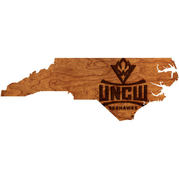 University of North Carolina Wilmington - Wall Hanging - State Map - UNCW Athletic Logo Wall Hanging Shop LazerEdge 