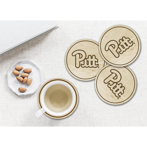 University of Pittsburgh Coaster Script "PITT" Coaster LazerEdge 