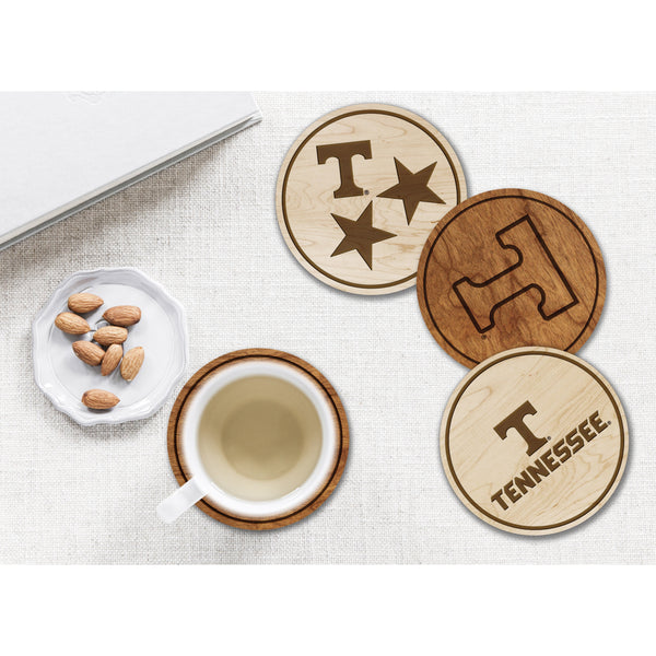 University of Tennessee Coaster – Crafted from Cherry or Maple Wood – The University of Tennessee Knoxville (UT) Coaster LazerEdge 