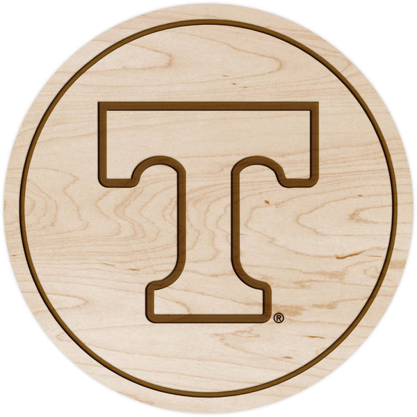 University of Tennessee Coaster – Crafted from Cherry or Maple Wood – The University of Tennessee Knoxville (UT) Coaster LazerEdge Maple T Outline 
