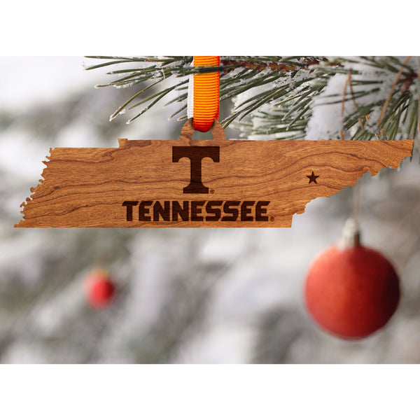 University of Tennessee Ornament – Crafted from Cherry or Maple Wood – The University of Tennessee Knoxville (UT) Ornament LazerEdge 