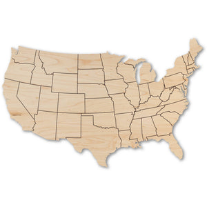 USA State Map Wall Hanging LazerEdge 