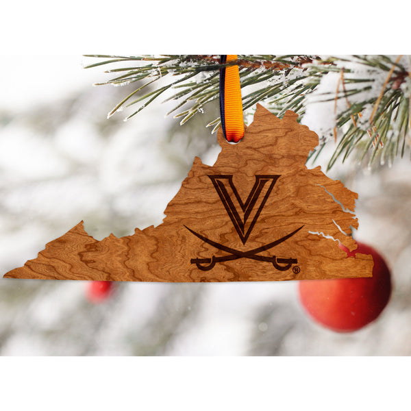 UVA - Ornament - Crafted from Cherry and Maple Wood Ornament LazerEdge 