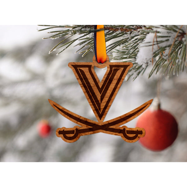 UVA - Ornament - Crafted from Cherry and Maple Wood Ornament LazerEdge 