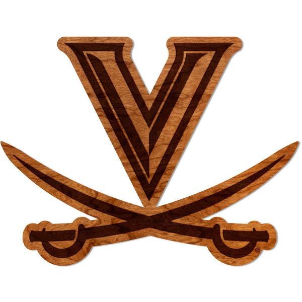UVA - Wall Hanging - Crafted from Cherry and Maple Wood Wall Hanging LazerEdge Standard UVA Swords Logo Cherry