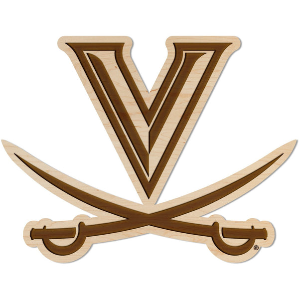 UVA - Wall Hanging - Crafted from Cherry and Maple Wood Wall Hanging LazerEdge Standard UVA Swords Logo Maple