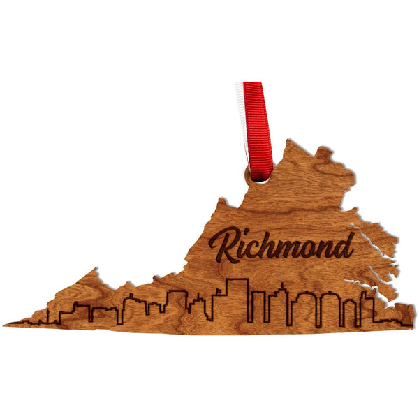 Virginia Skyline Ornament (Various Cities Available) Ornament LazerEdge Richmond Cherry 