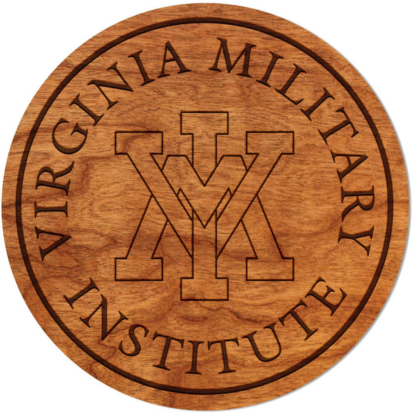 VMI Keydets Coaster Circular VMI Logo Coaster LazerEdge Cherry 