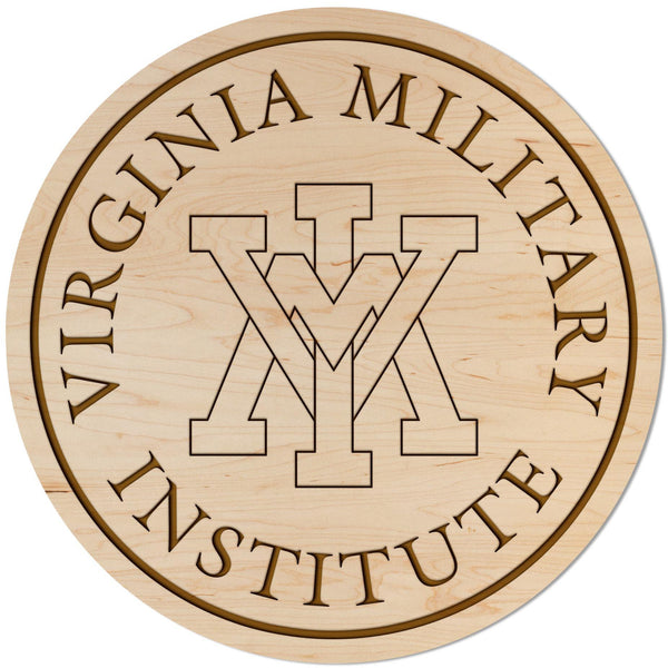 VMI Keydets Coaster Circular VMI Logo Coaster LazerEdge Maple 