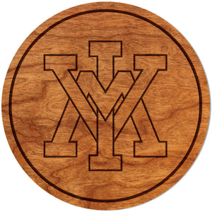 VMI Keydets Coaster "VMI" Block Letters Coaster LazerEdge Cherry 