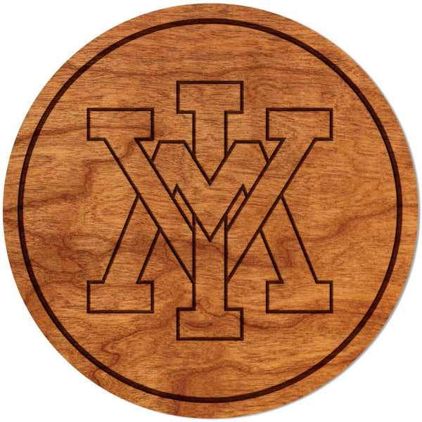 VMI Keydets Coaster "VMI" Block Letters Coaster LazerEdge Cherry 