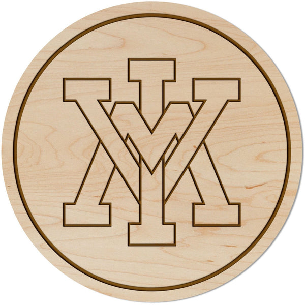 VMI Keydets Coaster "VMI" Block Letters Coaster LazerEdge Maple 