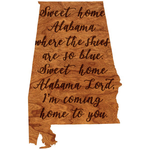 Wall Hanging - "Sweet Home Alabama" Wall Hanging LazerEdge Standard 