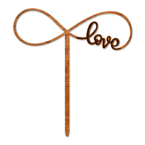 Wedding Cake Topper - "Love" with Eternity Symbol Cake Topper Shop LazerEdge Cherry 