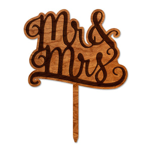 Wedding Cake Topper - "Mr & Mrs" Cake Topper Shop LazerEdge Cherry 