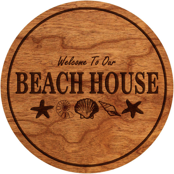 Welcome To Our Beach House Coaster Coaster LazerEdge Cherry 