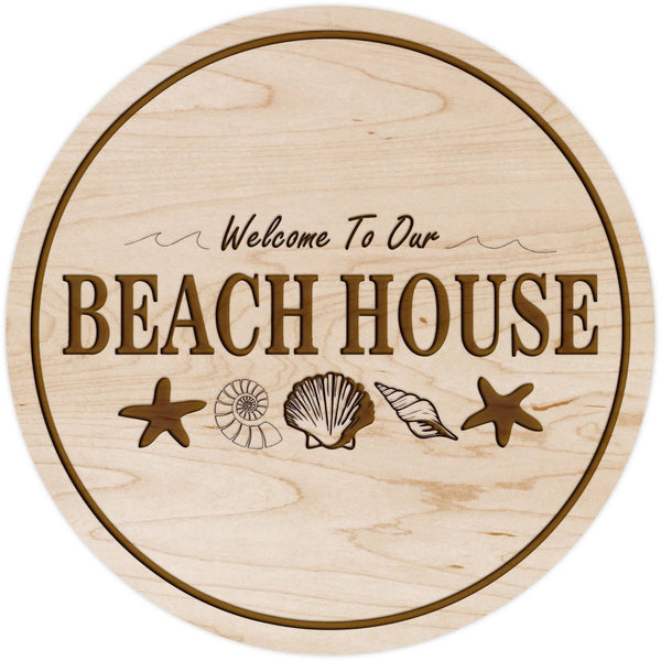 Welcome To Our Beach House Coaster Coaster LazerEdge Maple 