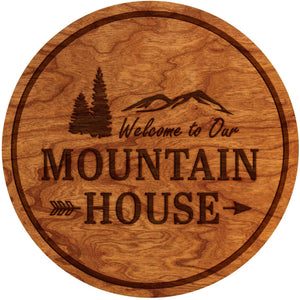 Welcome To Our Mountain House Coaster Coaster LazerEdge Cherry 