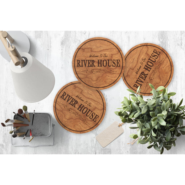 Welcome To Our River House Coaster Coaster LazerEdge 