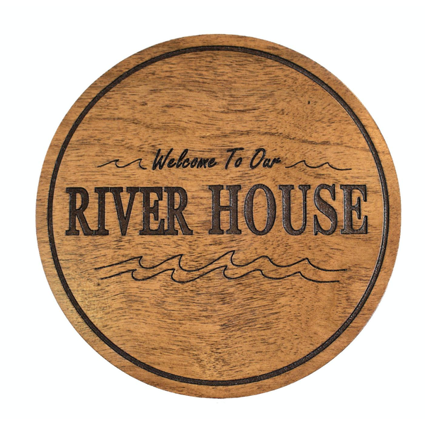 Welcome To Our River House Coaster Coaster LazerEdge Cherry 