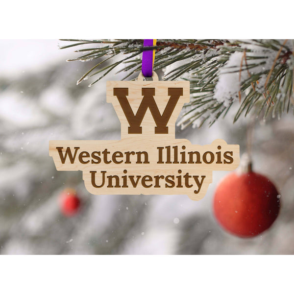 Western Illinois University - Ornament - Block "W" with Western Illinois University Ornament Shop LazerEdge 