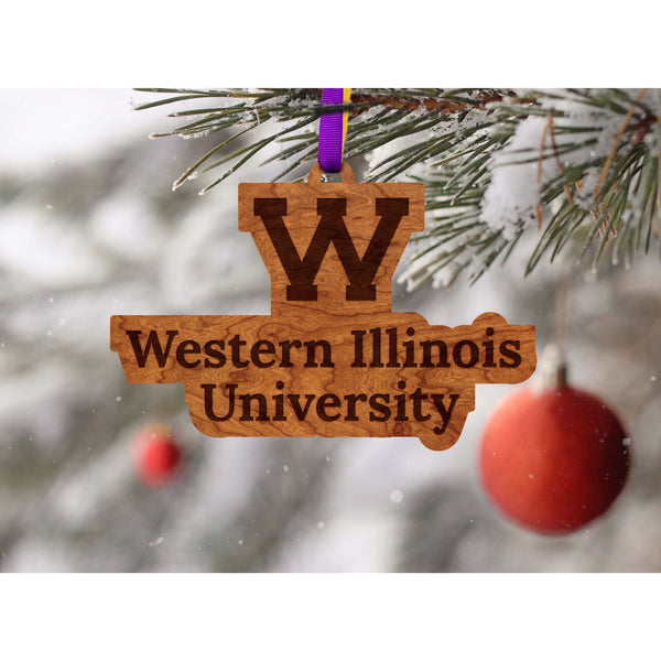 Western Illinois University - Ornament - Block "W" with Western Illinois University Ornament Shop LazerEdge 