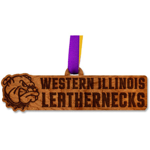 Western Illinois University - Ornament - School Name with Bulldog Cutout Ornament Shop LazerEdge 