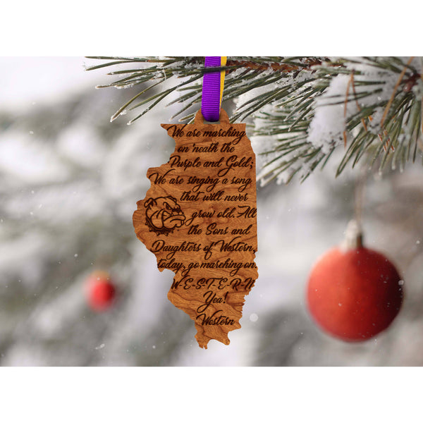 Western Illinois University - Ornament - Western Illinois Fight Song Ornament Shop LazerEdge 