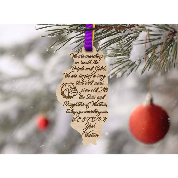 Western Illinois University - Ornament - Western Illinois Fight Song Ornament Shop LazerEdge 