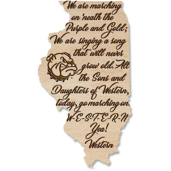 Western Illinois University - Wall Hanging - Western Illinois Fight Song Wall Hanging LazerEdge Standard Maple 