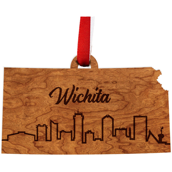 Wichita Skyline Ornament Ornament LazerEdge Cherry 