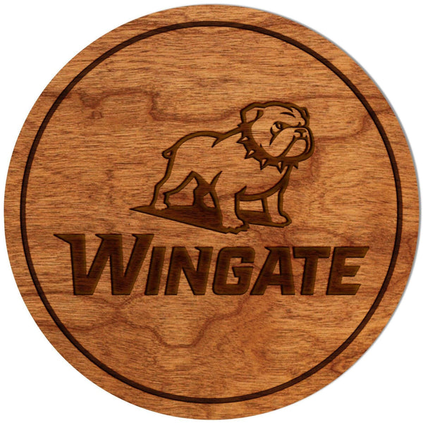 Wingate University Bulldogs Coaster (Multiple Designs Available) Coaster LazerEdge Cherry Wingate Bulldog 