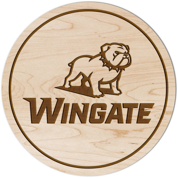 Wingate University Bulldogs Coaster (Multiple Designs Available) Coaster LazerEdge Maple Wingate Bulldog 