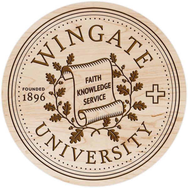Wingate University Bulldogs Coaster (Multiple Designs Available) Coaster LazerEdge Maple Wingate Seal 