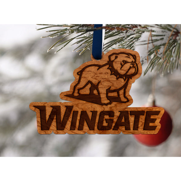 Wingate University Ornament - Crafted from Cherry or Maple Wood Ornament LazerEdge 