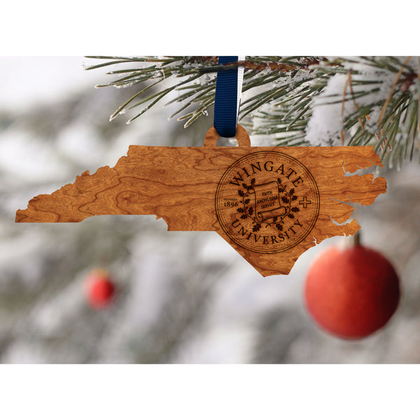 Wingate University Ornament - Crafted from Cherry or Maple Wood Ornament LazerEdge 