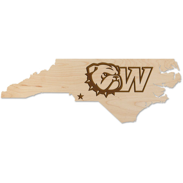 Wingate University - Wall Hanging - Multiple Designs Available Wall Hanging LazerEdge Standard Maple Bulldog and W on State