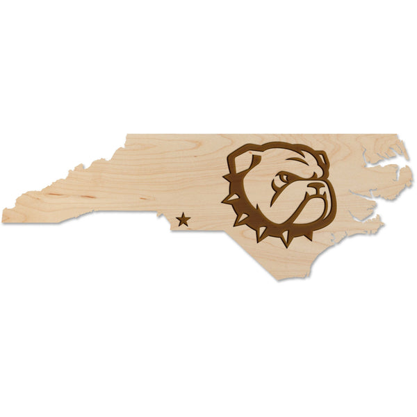 Wingate University - Wall Hanging - Multiple Designs Available Wall Hanging LazerEdge Standard Maple Bulldog Head on State