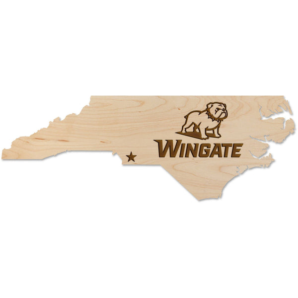 Wingate University - Wall Hanging - Multiple Designs Available Wall Hanging LazerEdge Standard Maple Wingate Bulldog on State