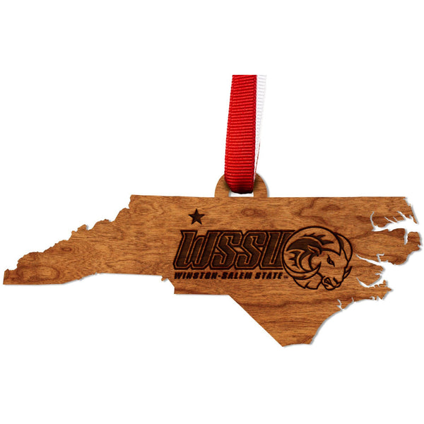 Winston-Salem State - Ornament - Crafted from Cherry or Maple Wood Ornament LazerEdge Cherry 