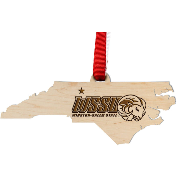 Winston-Salem State - Ornament - Crafted from Cherry or Maple Wood Ornament LazerEdge Maple 