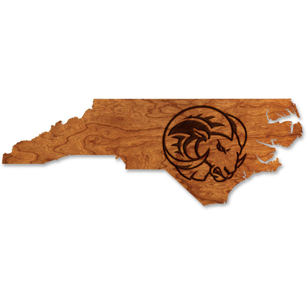 Winston-Salem State - Wall Hanging - Crafted from Cherry or Maple Wood Wall Hanging LazerEdge Standard Cherry Rocky the Ram on State