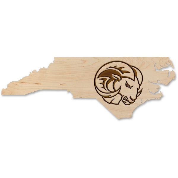 Winston-Salem State - Wall Hanging - Crafted from Cherry or Maple Wood Wall Hanging LazerEdge Standard Maple Rocky the Ram on State