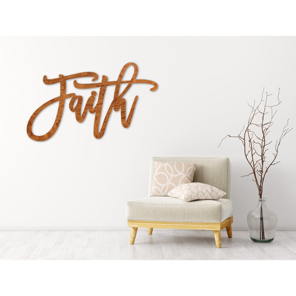 Words Wall Hanging (All Words Available) Wall Hanging Shop LazerEdge Cherry Standard Faith