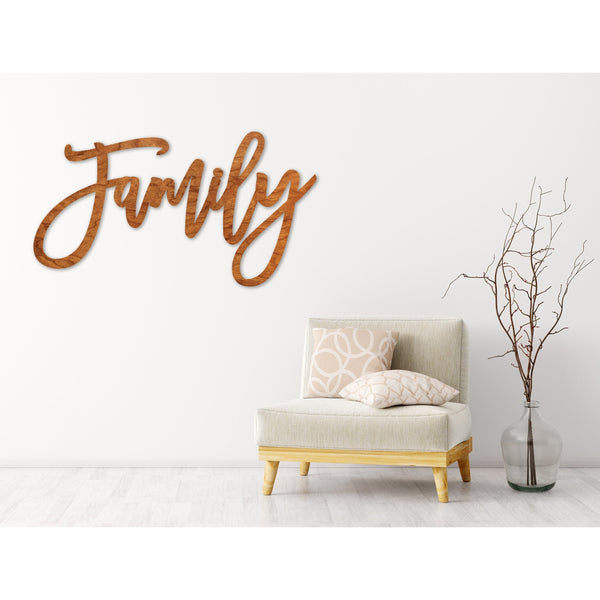 Words Wall Hanging (All Words Available) Wall Hanging Shop LazerEdge Cherry Standard Family
