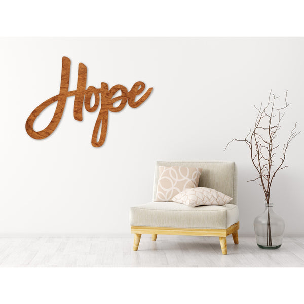 Words Wall Hanging (All Words Available) Wall Hanging Shop LazerEdge Cherry Standard Hope