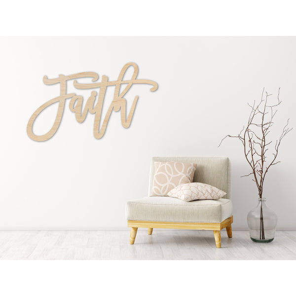 Words Wall Hanging (All Words Available) Wall Hanging Shop LazerEdge Maple Standard Faith